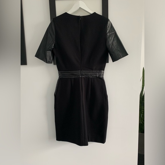 NWOT The Kooples Black Neck Knee-Length Dress w/ Leather Detail | Size 2 US - Picture 10 of 10